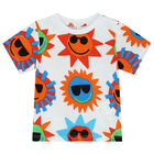 Younger Boys White Sun T-Shirt, 1, hi-res